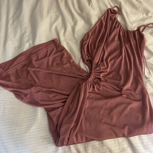 Elegant Pink Ruched Dress